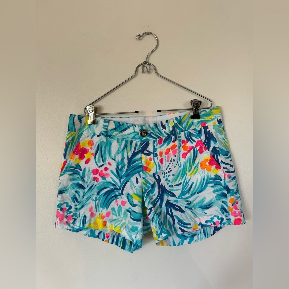 LILLY PULITZER Serene Blue Tippy Top Callahan Shorts Size 2